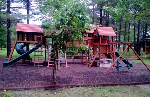 Rubber Mulch Playground Boarders, Backyard Playset Ground Cover