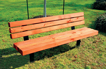 LG Amenities Redwood Series  Redwood Bench with Back thumb