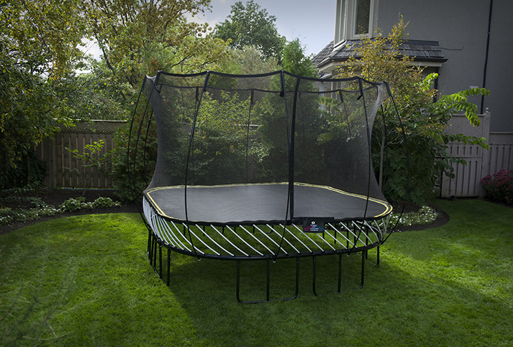 large square trampoline slide large